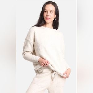 Kimberly C Coordinated Lounge Set Size Large Cream Plush Top - Jogger Pants NWT